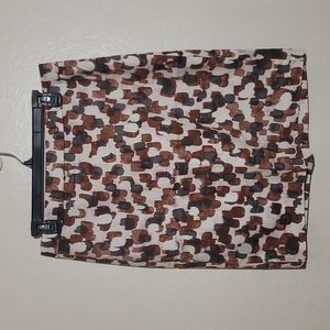 J.Crew Factory Brown Multicolored Skirt EUC sz 8 Stretch